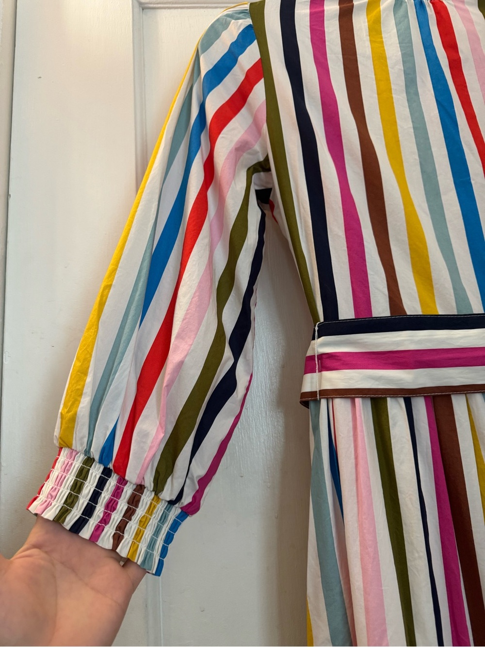 Boden Alba Tiered Cotton Maxi Dress in Multicolored Stripe - Picture 3 of 5